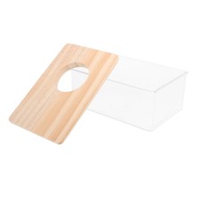 Clear Hamster Toilet Small Pets Shower Room Sand Bath Box Acrylic Wood