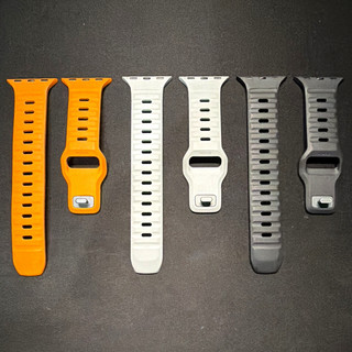 Nomad Silicone Strap for Apple Watch Ultra/Ultra 2 Orange White Black Set of 3