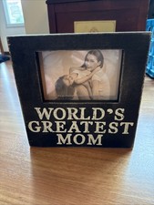NEW Worlds Greatest Mom Picture Frame 4x6 Picture 9x9 Wood Frame Never Used NWT