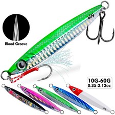 5pcs Metal Fishing Bait 10g-60g Sea Lead Jig Lifelike Fish Lure Bass Hook LF150