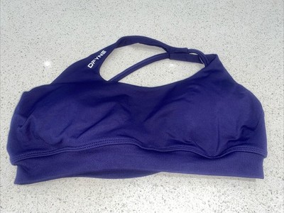 DFYNE Dark Indigo Impact Asymmetric Sports Bra Size Medium *Inner Label Peeling