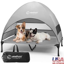 Elevated Dog Bed W/ Canopy Waterproof Shade Large Dogs Outdoor Camping New