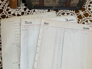 French Ledger Variety Pack - 6 Large Ledger Pages with Beautiful Handwriting