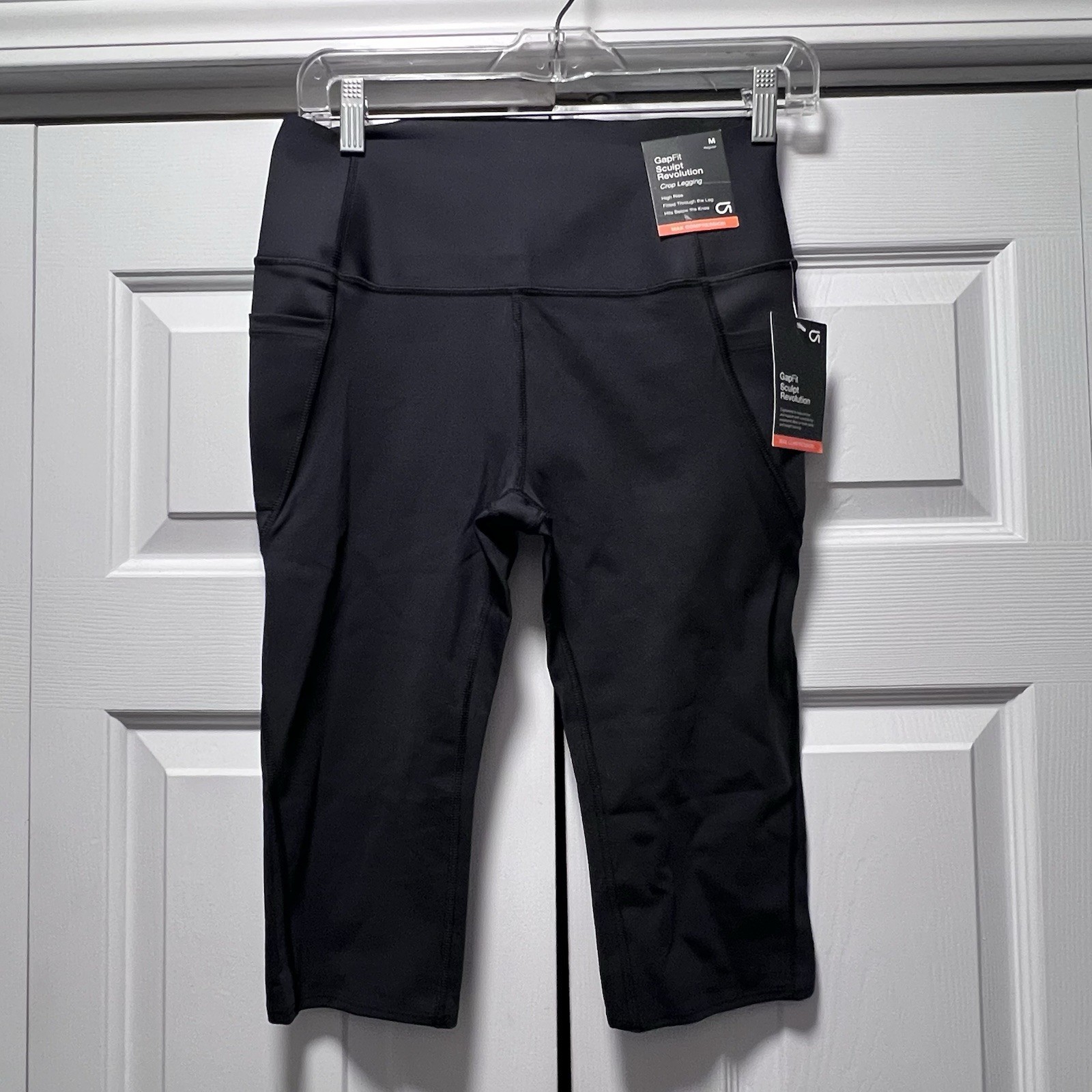 New Gap Fit Sculpt Revolution Crop Legging Black NWT Max Compression High Rise M