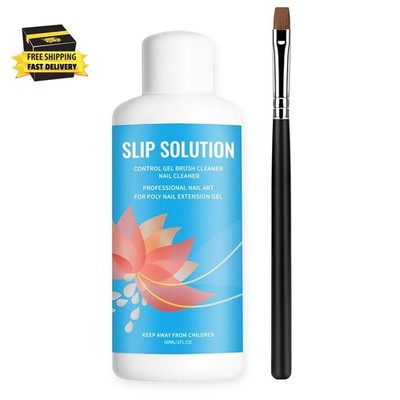 Slip Solution Kit a Nail Extension Gel Liquid Slip Solution for Nails with Brush