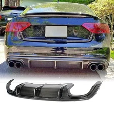 For Audi A5 Sline S5 Coupe 2012-17 Carbon Fiber Rear Bumper Diffuser Lip Spoiler