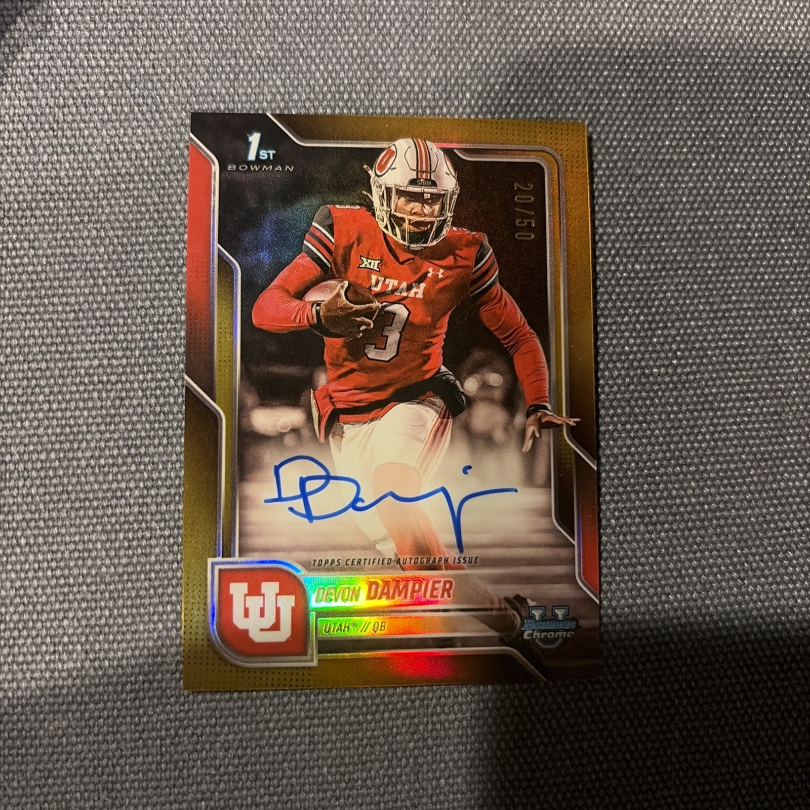 DEVON DAMPIER 2025 BOWMAN CHROME GOLD 1ST ROOKIE AUTO /50 #BCA-DDA 