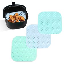 Square Silicone Air Fryer Liners Washable Reusable 3pack 8.5 X 8.5 Square