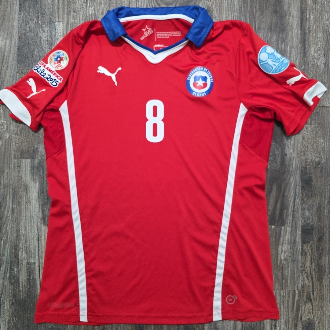 2015 Puma Chile Home Soccer Jersey Arturo Vidal Men S Copa America