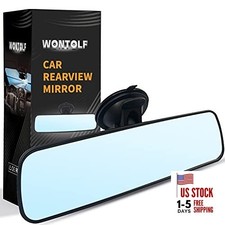 Universal Rear View Mirror with Suction Cup - Anti-Glare Interior 12IN Blue