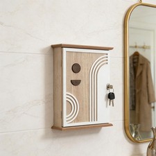 Wall Mounted Key Holder Cabinet Secure Lock Rustic Key Box Organizer for Home