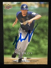 2008 Upper Deck J.J. Hardy Signed Card 48 Brewers Autograph Auto