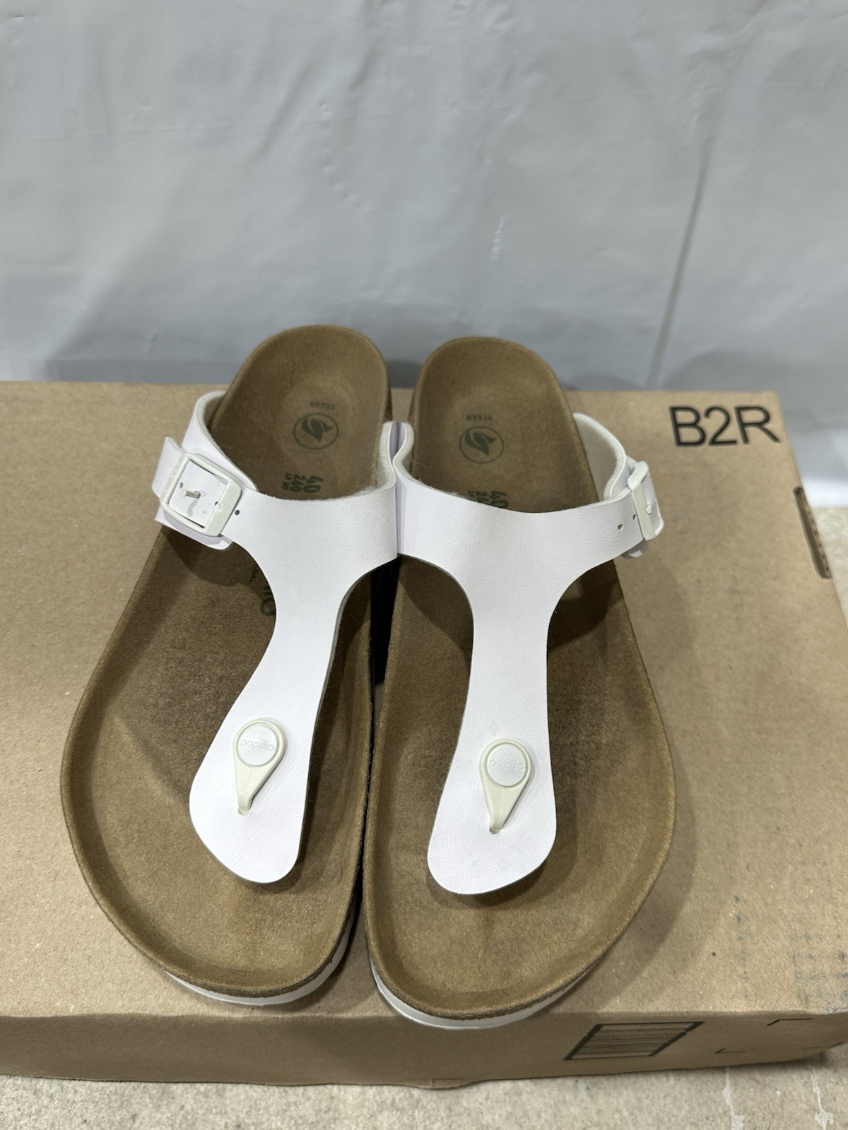 Papillio By Birkenstock Sandals Unisex US M7-W9 White Platform Thong EBS182 image 4