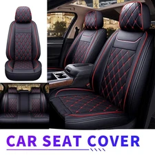 Full Set Car 5-Seat Covers Leather For Chevy Silverado GMC Sierra 1500 2009-2026