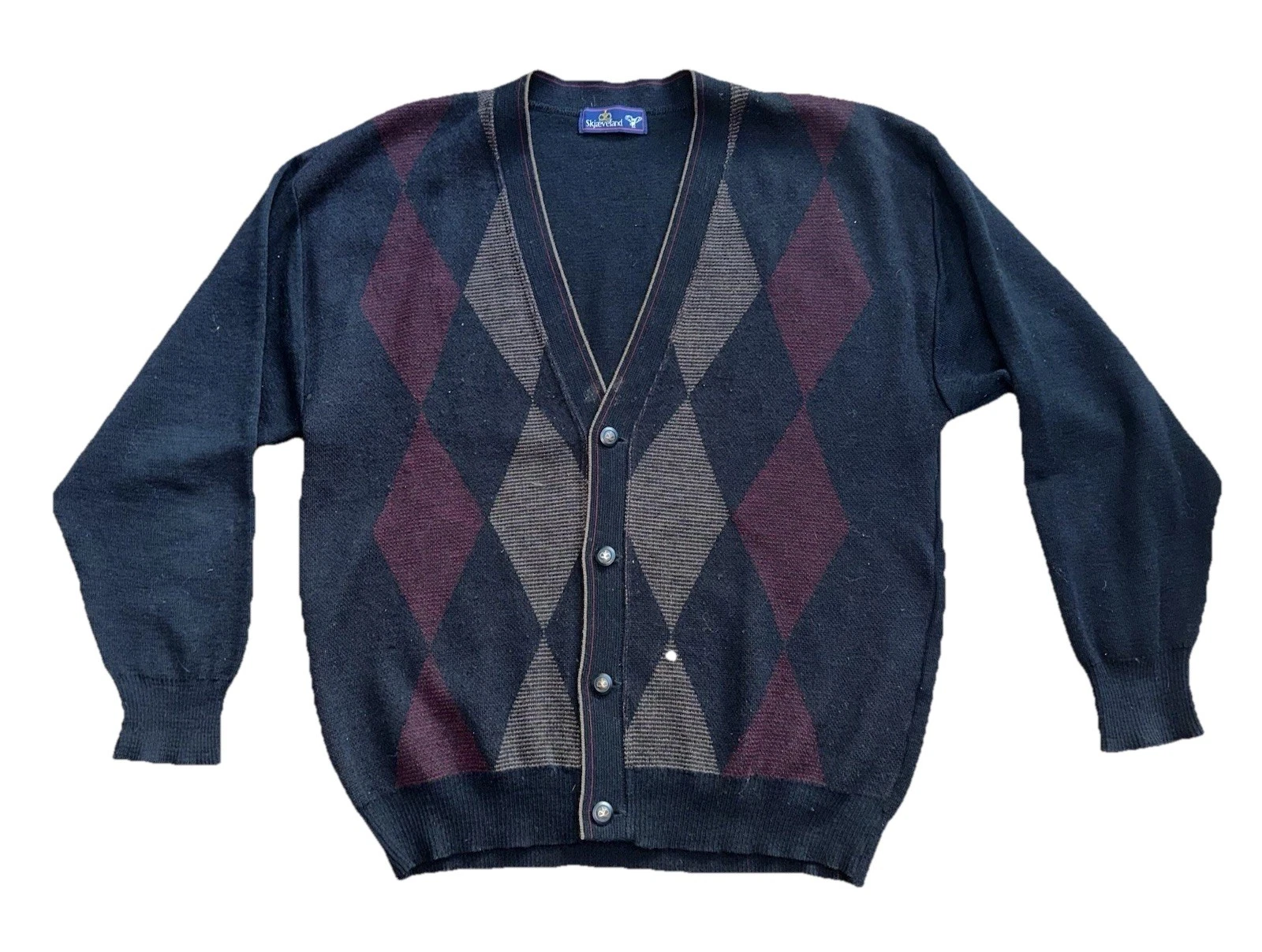 VTG Skjaeveland Men's Wool Sweater Cardigan Size 54 XL Norway Argyle
Opens in a new window or tab
