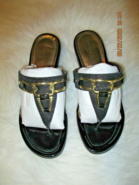 Marc Fisher Black Sparkly Thong Sandals - 8.5M | eBay