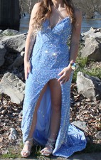Sequin Prom Dress - Light Blue - No Alterations