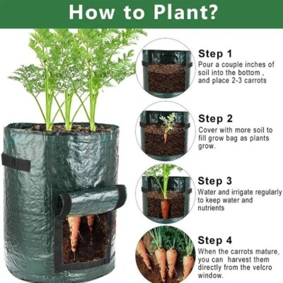 Potato Grow Bags, Garden Plant Growing Pouch for Vegetable Tomato Flower Fruits