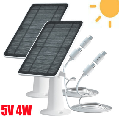 2Pcs Solar Panels For Wireless Camera Compatible with Wyze Cam Outdoor