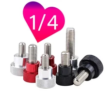 Stainless Steels 1/4" Knurled Thumb Screw Aluminium Hand Grip Knob Bolts Din 464
