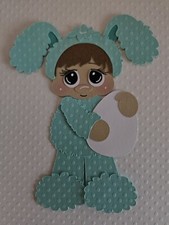 Easter Bunny Boy Standing Brown Hair. Scrapbook, Card Making Paper Piecing