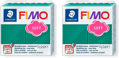 STAEDTLER 8020-56 - Fimo Soft Normalblock, Modelliermasse, 57 g, smaragd (Packun
