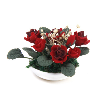 1/12 Ton Rose Gypsophila Blume Baby Atem Pflanzen Puppenhaus Miniatur