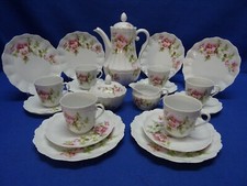 Giraud Limoges France Buschrose Heckenrose Kaffeeservice für 6 Personen 21 tlg