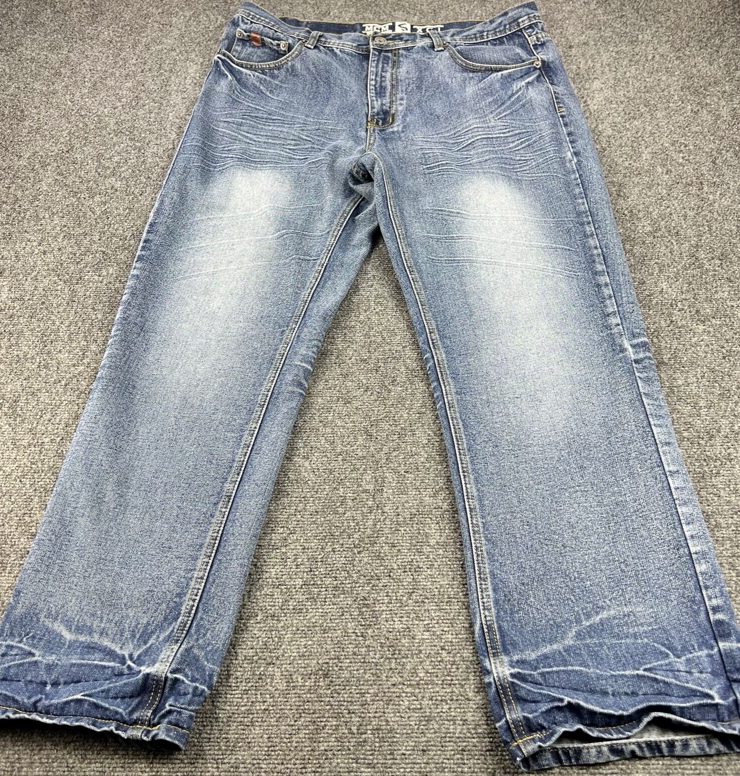 Southpole Jeans Mens 38x32 Blue Hip Hop Baggy Whiskers Skater MCM XCI Y2K