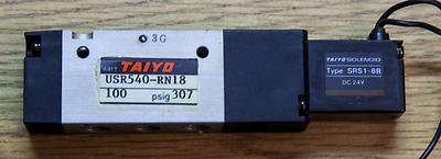 NEW Taiyo Type SRS1-8R DC 24V Air Solenoid USR540-RN18, 2-Pos, Spring Return