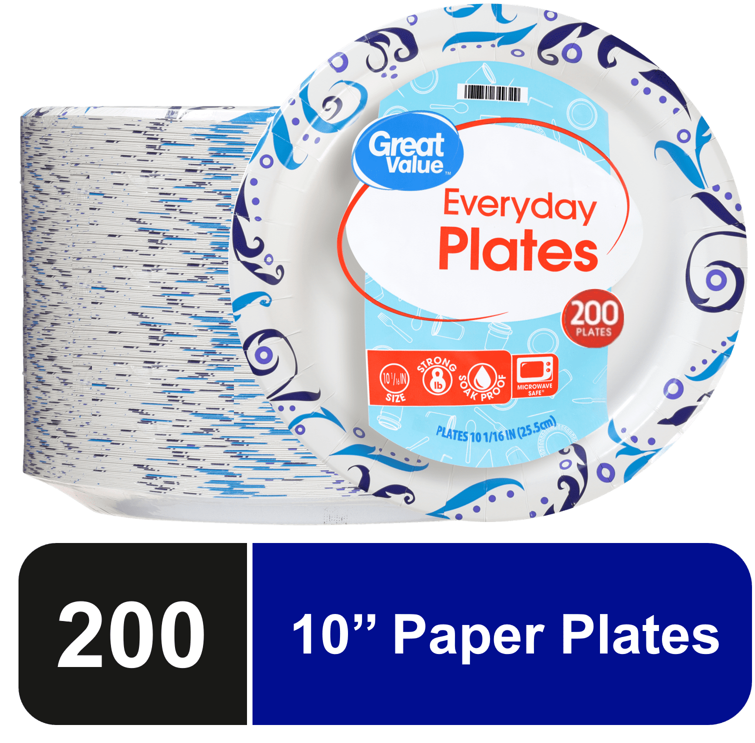 2 pack Great Value Everyday Strong Soak Proof Microwave Disposable