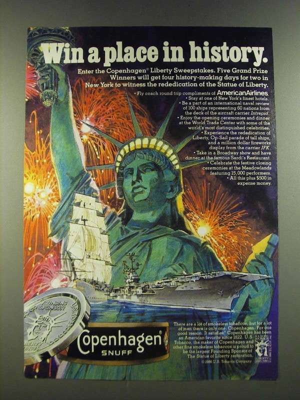 1986 Copenhagen Snuff Tobacco Ad