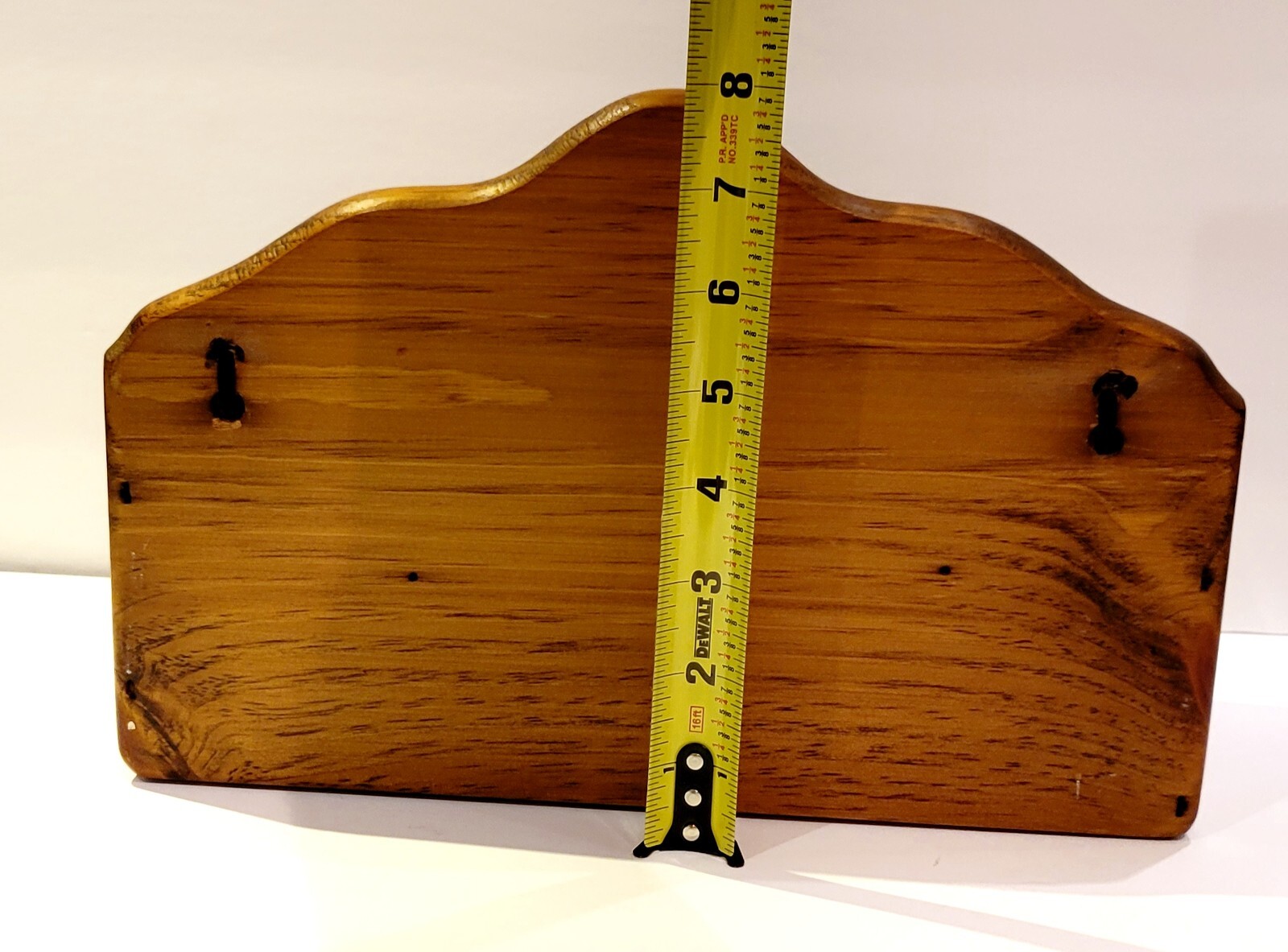 Vintage Pine Wooden Wheat Box Mail Organizer Wall Mount Shelf Sitter