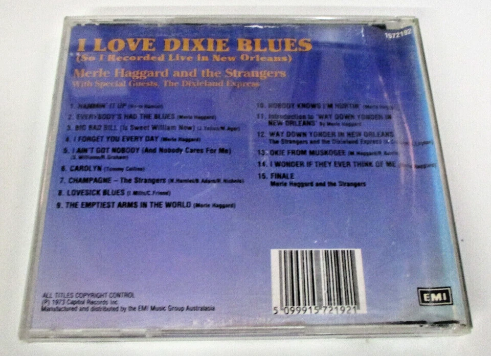 I Love Dixie Blues, Live in New Orleans - Merle Haggard and the Strangers - CD - Image 3 of 3