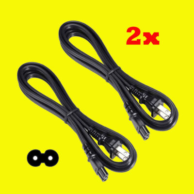 AC Power Cord 6ft Fig 8 Sony Blu-Ray Player BDP-S500 BDP-S550 BDP-S560 2pcs