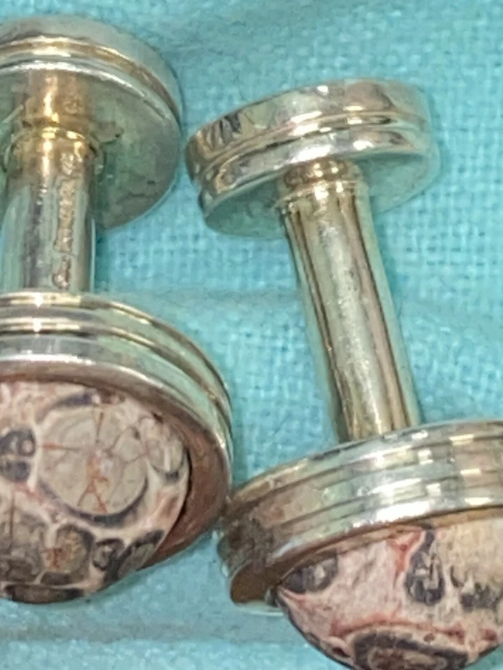 Gemelos Tiffany & Co. Jaspe Paloma Picasso Plata de Ley 925 De Colección  Foto 3 de 3