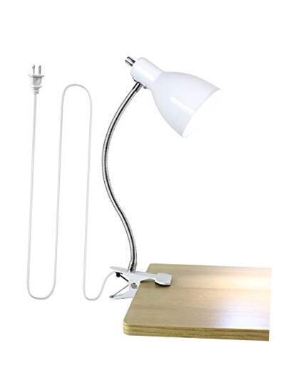 360° Adjustable Gooseneck Desk Lamp with Clip for Eye Care in White-image