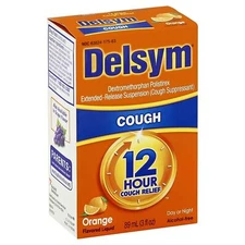 Delsym Cough Suppressant Oral Suspension 12 Hour Fast Relief Orange Flavor 3 Oz
