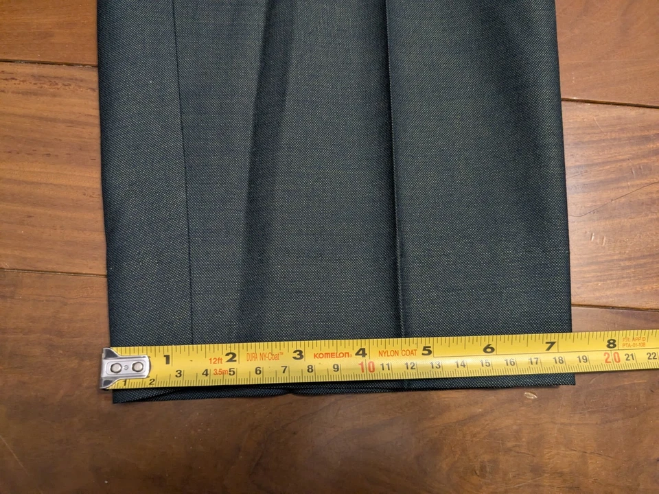 vtg Side Tab Dress Pants Trousers Green Wool Gabardine sanforized 28x27 To 32x27 - Image 3 of 4