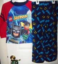 Batman  Robin Flame Resistant 2 Piece Set Long Pajama PJ Boys Size 4 NWT
