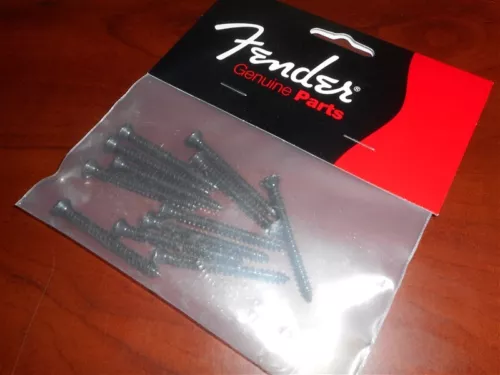 NEW Genuine Fender Neck Screws (12) For Showmaster, Others - BLACK, 003-6820-049