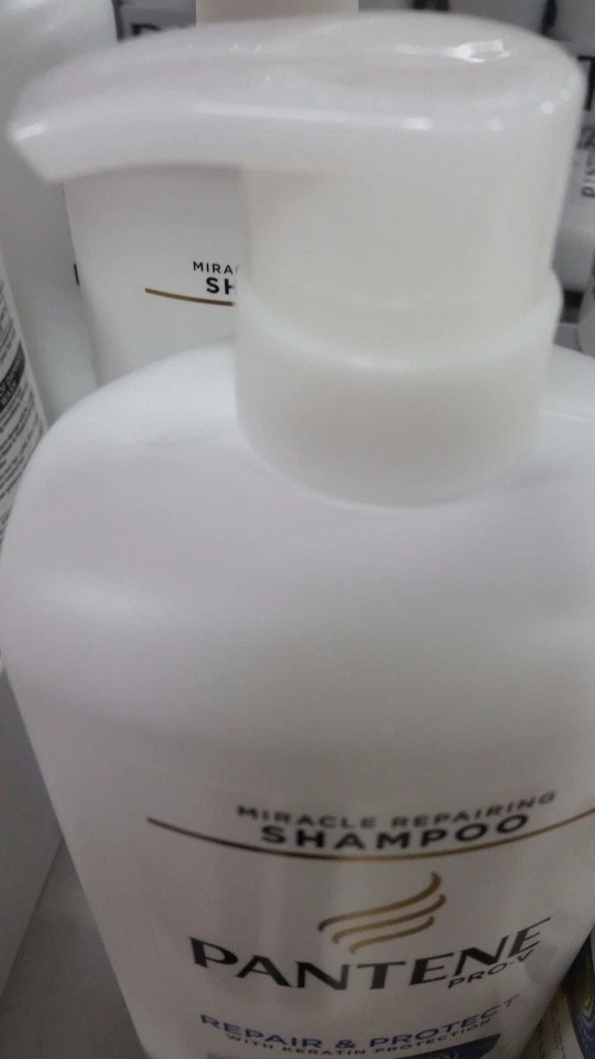 (UNA) BOTELLA CHAMPÚ PANTENE CON BOMBA REPARADORA/PROTEGE EL CABELLO/HECHO EN EE. UU.(38,2 onzas) Foto 3 de 3