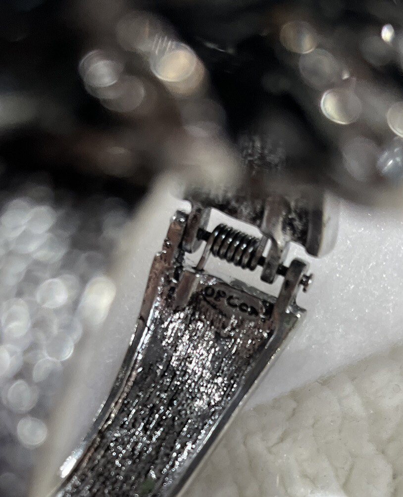 off park collection Silver Tone black flower brac… - image 4