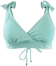 LAUREN Ralph Lauren Striped Seersucker Bikini Top sz 4 Swimwear Striped Aqua