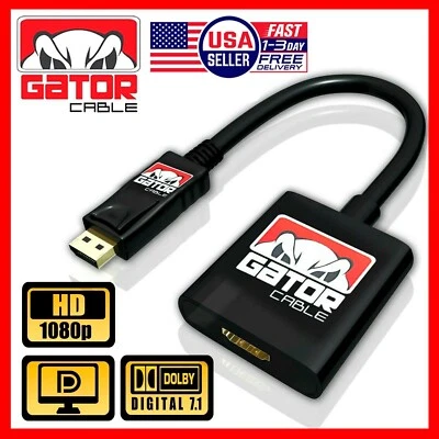 DisplayPort Male to HDMI Female Adapter Converter Dongle Cable PC Monitor HD 4K