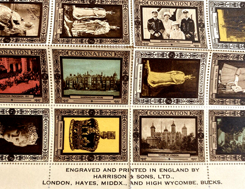 1937 GB Specialty Coronation KGVI Stamp Sheet Complete England - Picture 2 of 7