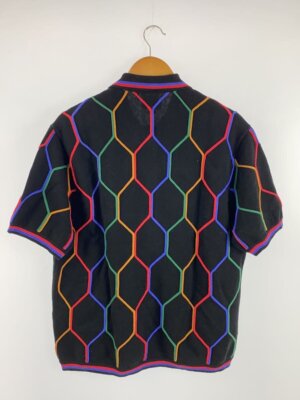 Supreme Hex Zip Up Polo Short Sleeve Shirts cotton black M Supreme Hex Zip Up Polo Short Sleeve Shirts cotton black M