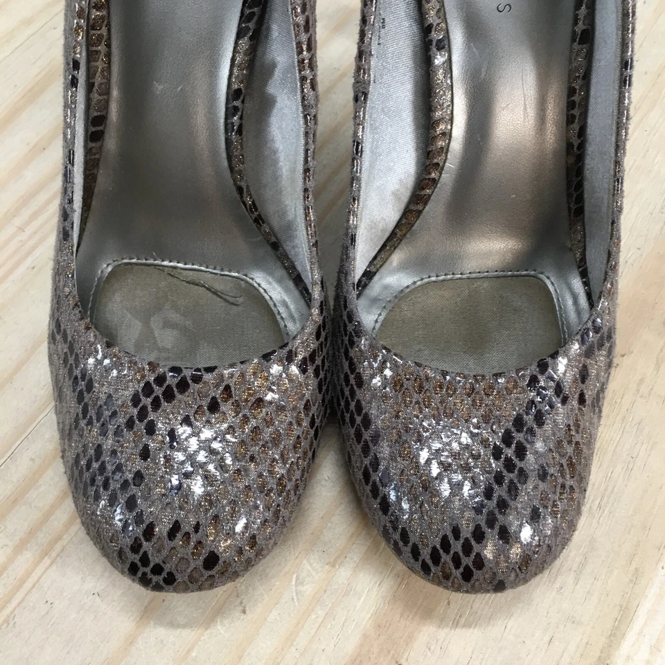 Zapatos de tacón Mootsies Tootsies para mujer 8 M ideal-3 estampado de animales sin cordones marrón Foto 3 de 4