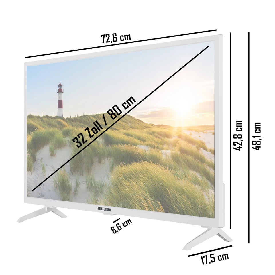 Telefunken Smart TV 32 Zoll HD LED 32 Zoll Fernseher Triple Tuner LED TV 32 Zoll - Bild 3 von 4