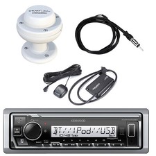 Kenwood Single DIN Marine Digital Media Receiver W/Satellite Vehicle Tuner Kit